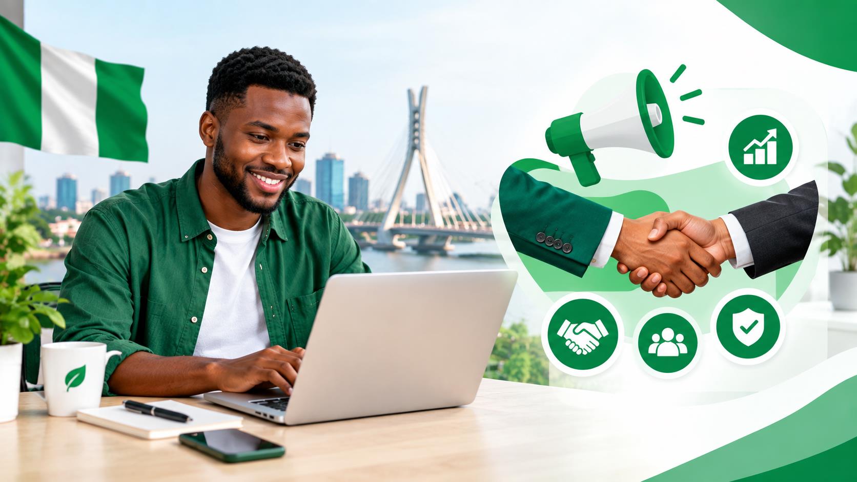 GreenLink.com.ng advertising and partnership disclosure page represented by a Nigerian travel publishing workspace
